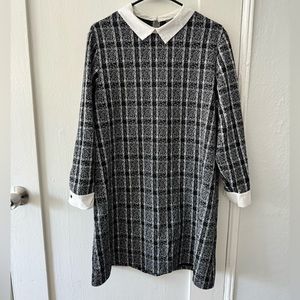 Plaid Black and White Dress - PRIMARK